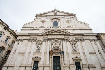 Fototapeta na wymiar The Church of the Gesu in Rome is the main church of the Society of Jesus or Jesuits