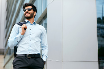 Business Man Portrait Near Office
