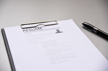 resume on table Office Business