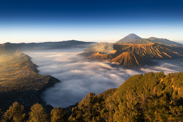 Mount Bromo twilight sky sunrise  Java, Indonesia