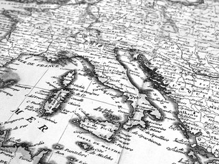 古地図　イタリア半島