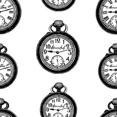 Plakat Vector background of old pocket watches