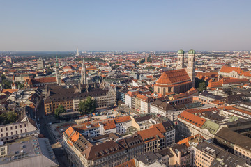 Aerial view of Munich old town, Germany