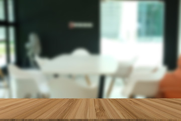 chair & table in meeting room. office working space. blur background