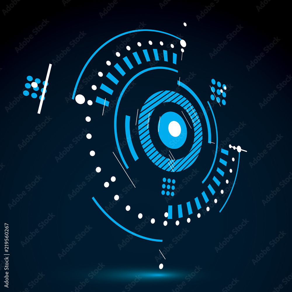 Poster 3d vector abstract background created in bauhaus retro style. blue modern geometric composition can 