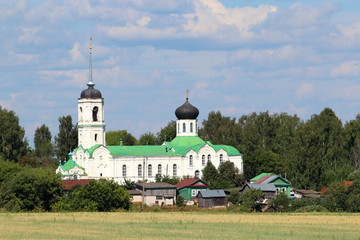 Orthodox church in the old Russian village