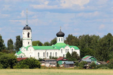 Orthodox church in the old Russian village