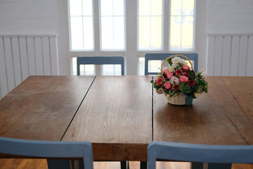 table & chair set in cozy dining room interior