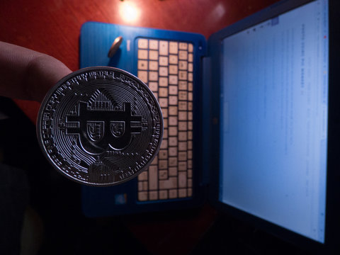 Bitcoin. BTC Cryptocurrency.  Digital coin