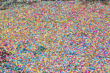 Fototapeta premium confetti carpet on the pavement