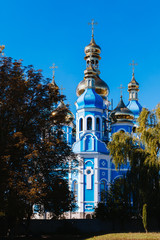 Fototapeta na wymiar Ancient Christian Church on the banks of the Dnieper Ukraine