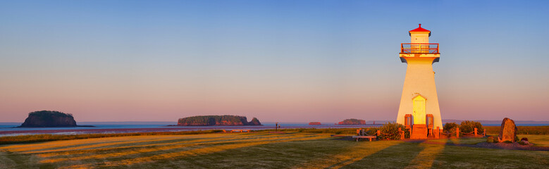 Lighthouse during sunrise at Five Islands, Nova Scotia.