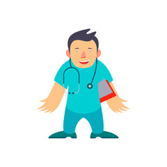 Doctor. Vector cartoon illustration.
