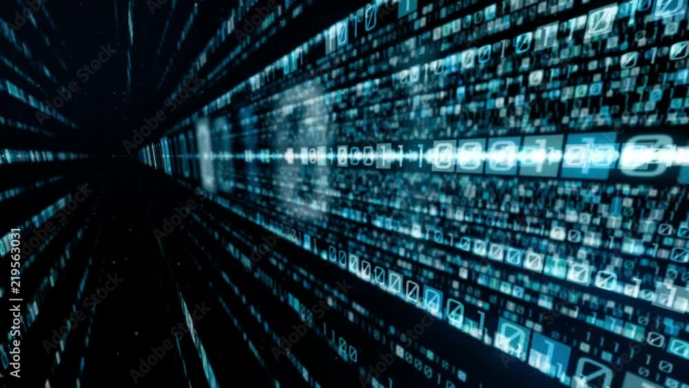 Fototapete Digital communication concept. Binary code.
