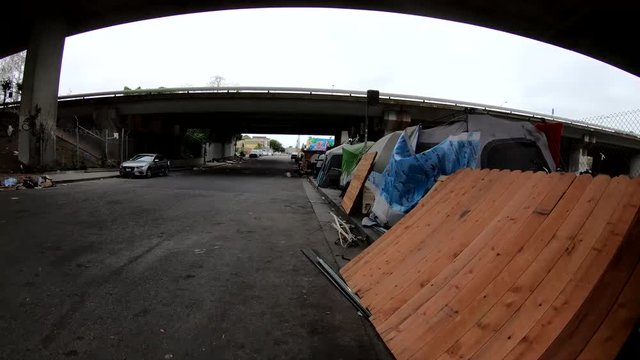 Tents on sidewalk in San Francisco, California
