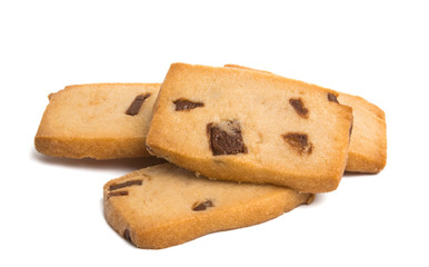 biscuits with chocolate drops isolated