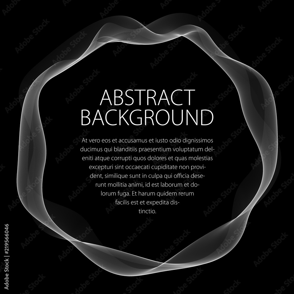 Aufkleber round smooth linear frame of wavy lines. vector abstract artistic beautiful background with copy spa