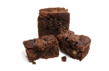 chocolate brownie pie isolated