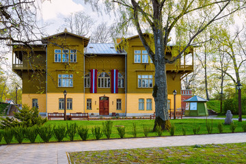 Architecture in Kuldiga in Western Latvia Europe