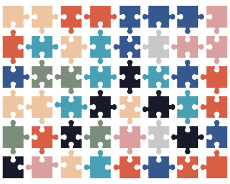 Separate pieces of colorful puzzle, vector illustration