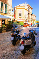 Scooter in the street of Monreale town Sicily