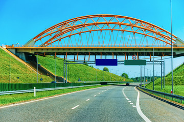 Obraz premium Bridge on modern highway Czech republic Europe