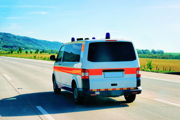 Car for transportation of patients road in Czech