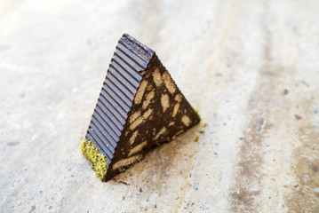 delicious pistachio chocolate mosaic cake