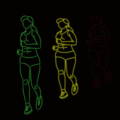 pattern fitness of women and black background