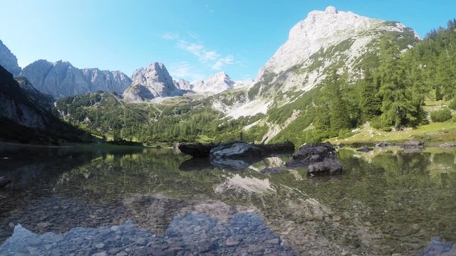 lake Seebensee in the Wetterstein mountains in Austria