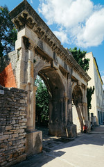 Fototapeta na wymiar Sergius Arch or Golden Gate in Pula Croatia