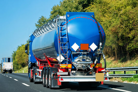 Truck tanker on road in Italy