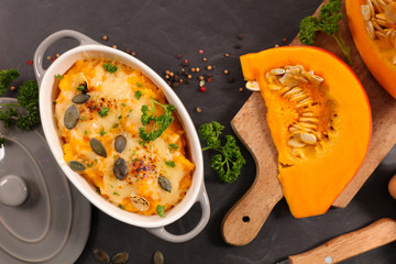 pumpkin gratin with cheese