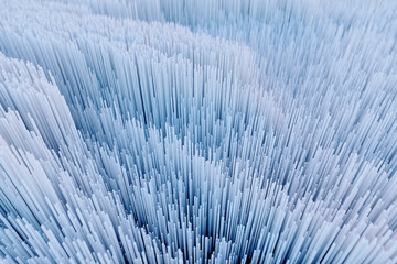 Abstract white voxel background,3D illustration.An abstract representation of snow and ice fields.Cyberspace game city. Internet of Things. Futuristic technology background.