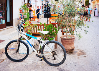 Fototapeta na wymiar Bicycle in street of San Vito lo Capo Sicily