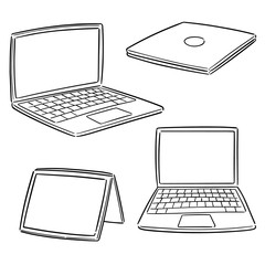 vector set of laptop