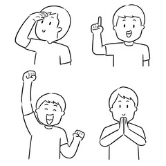 vector set of people