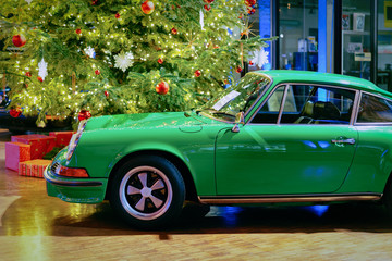 Green vintage classic car Berlin