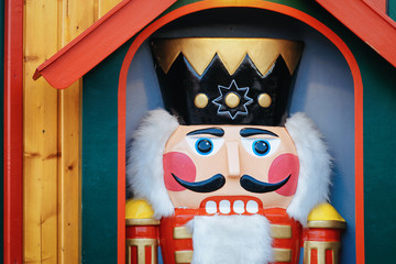 Nutcracker in Christmas Market at Alexanderplatz in Winter Berlin Germany