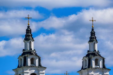 dome of a church against a background of clouds and sky