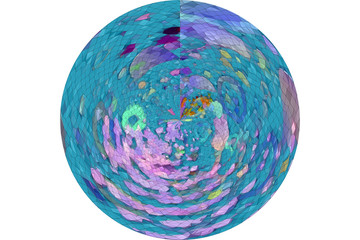 Overlay filter effect grunge, rough or retro circle or sphere type illustrations background. Details, repeat, design & backdrop.