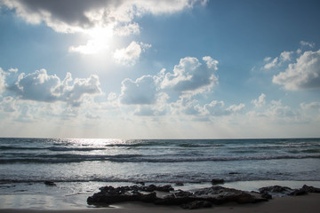 Seascape with clouds