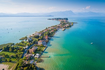 Aerial view on Sirmione sul Garda.