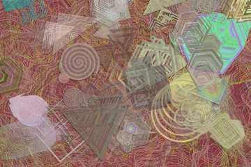 Abstract geometric background with blended messy shapes design. Decoration, template, concept & art.