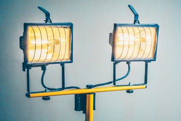 Bright powerful lighting for construction and finishing works - halogen spotlight