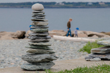 A pile of rocks stacked on one another resembling a Christmas Tree - part 2
