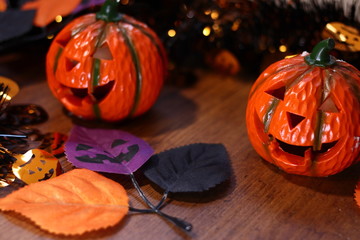 ハロウィンの飾りつけの準備