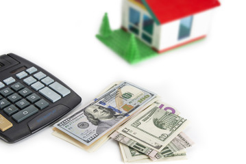 Calculating a saving money for a house. Mortgage concept