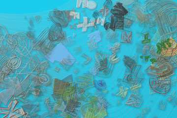 Background abstract blended messy shapes. Drawing, texture, web & canvas.