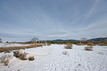 Sangre de Cristo Mountains in the Distance above Santa Fe NM